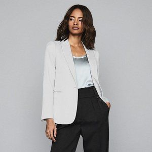 REISS Neya textured silver blazer